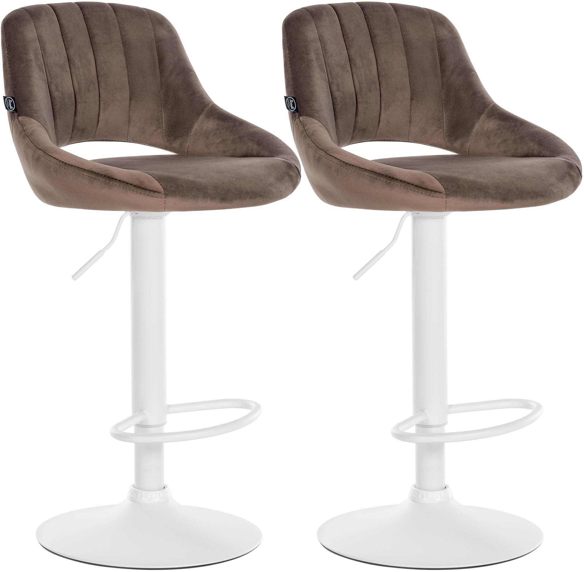 2er Set Barhocker Milet Samt W, braun