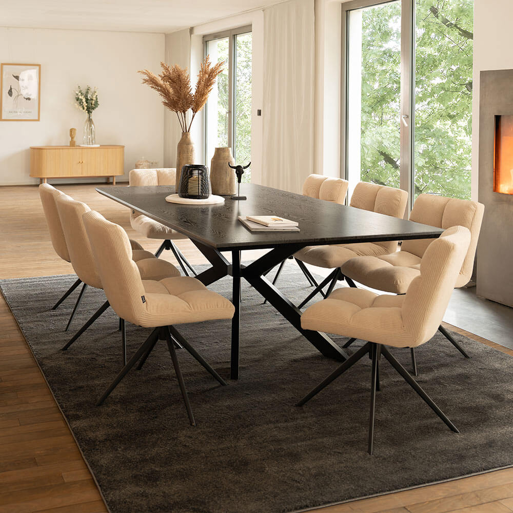 Esstisch Eckig AVENCIA inkl. Sternfuß - 200 x 120 cm Dark Oak