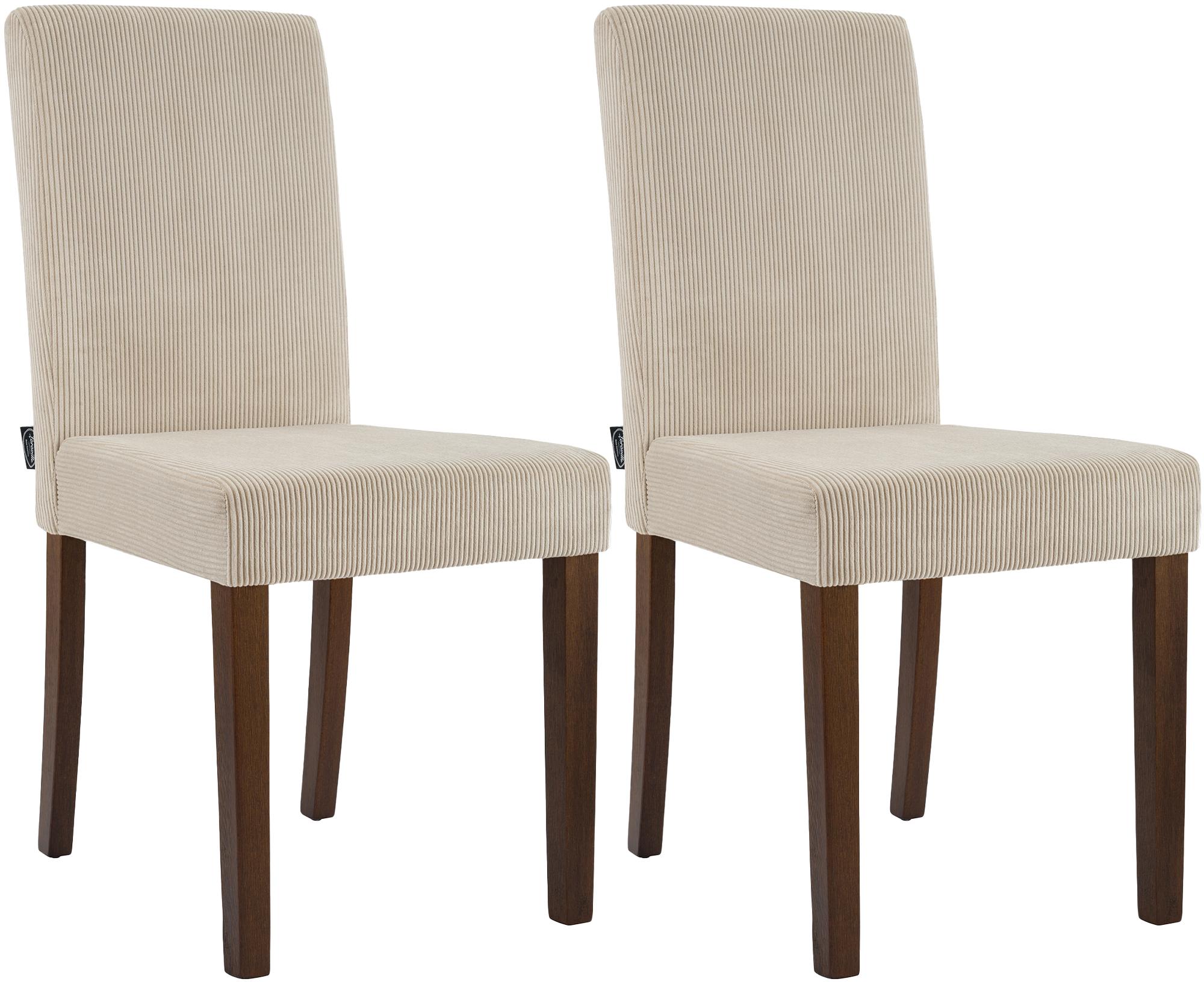 2er Set Esszimmerstuhl Ina Cord antik dunkel, hellbraun
