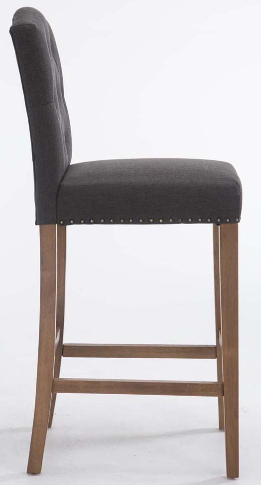 2er Set Barhocker Louise Stoff antik-hell, dunkelgrau