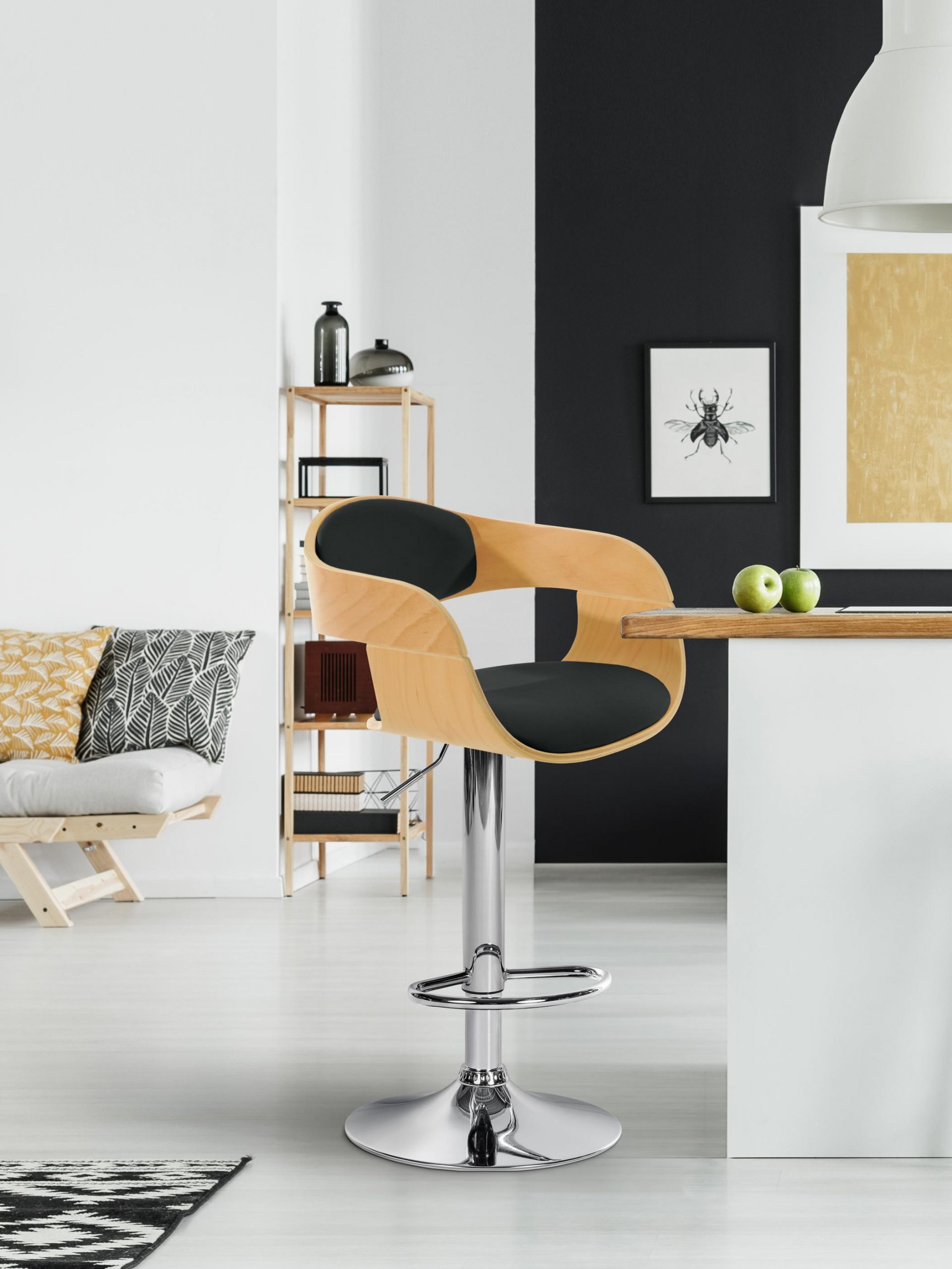 Barhocker Kingston C, natura/schwarz
