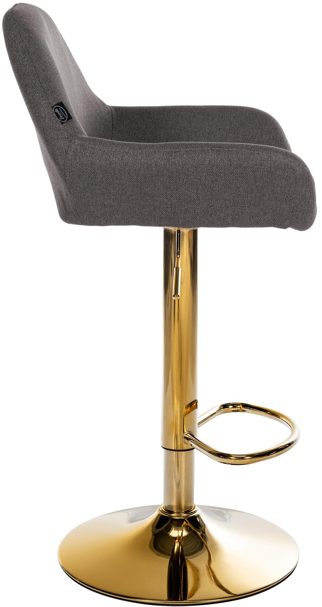 Barhocker Braga Gold Stoff, dunkelgrau