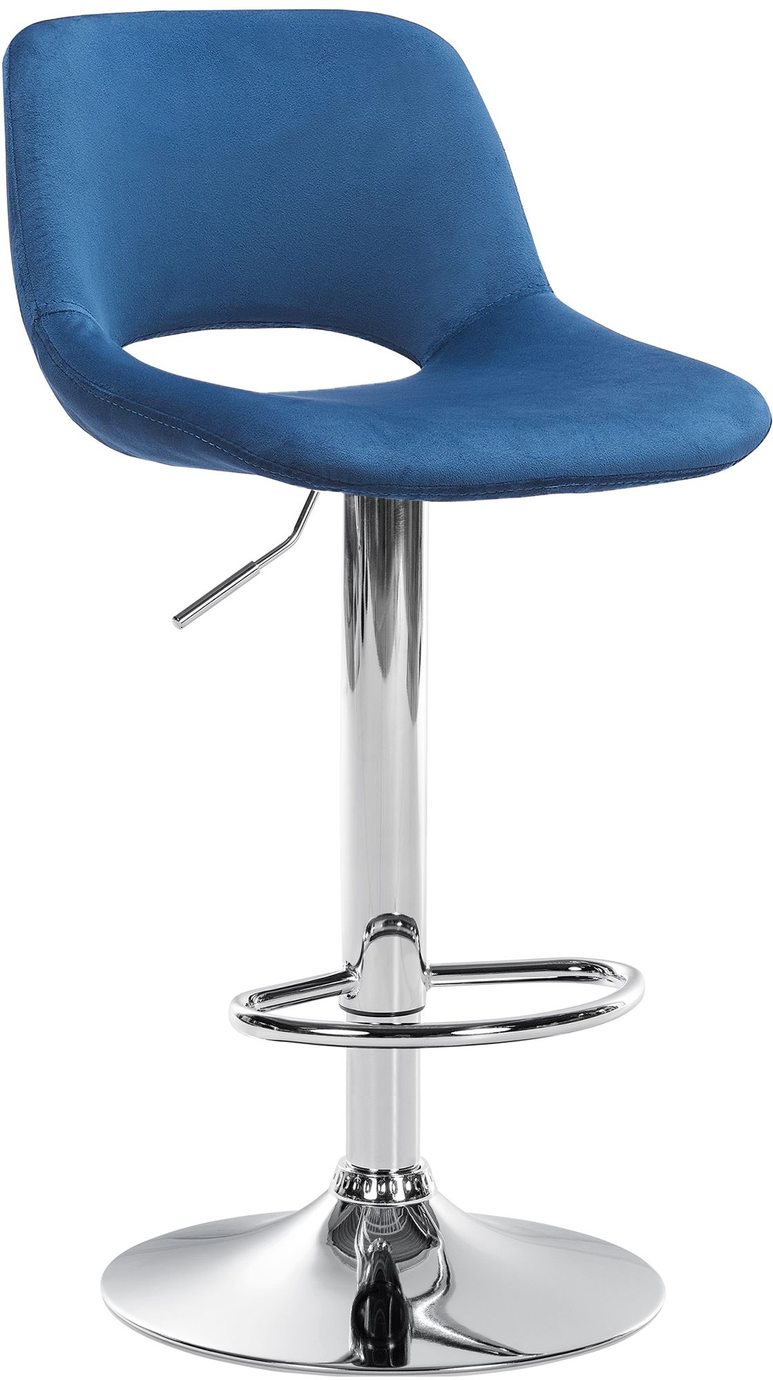 Barhocker Camden Samt chrom, blau