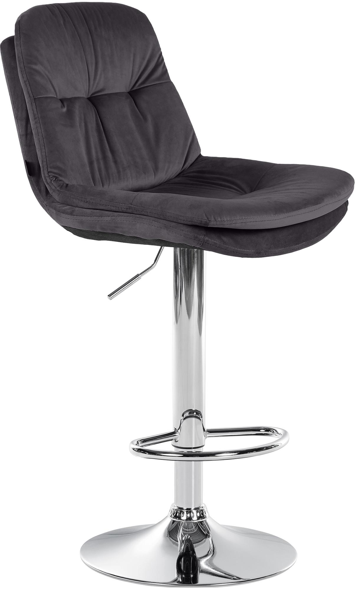 Barhocker Laurel Samt chrom, schwarz