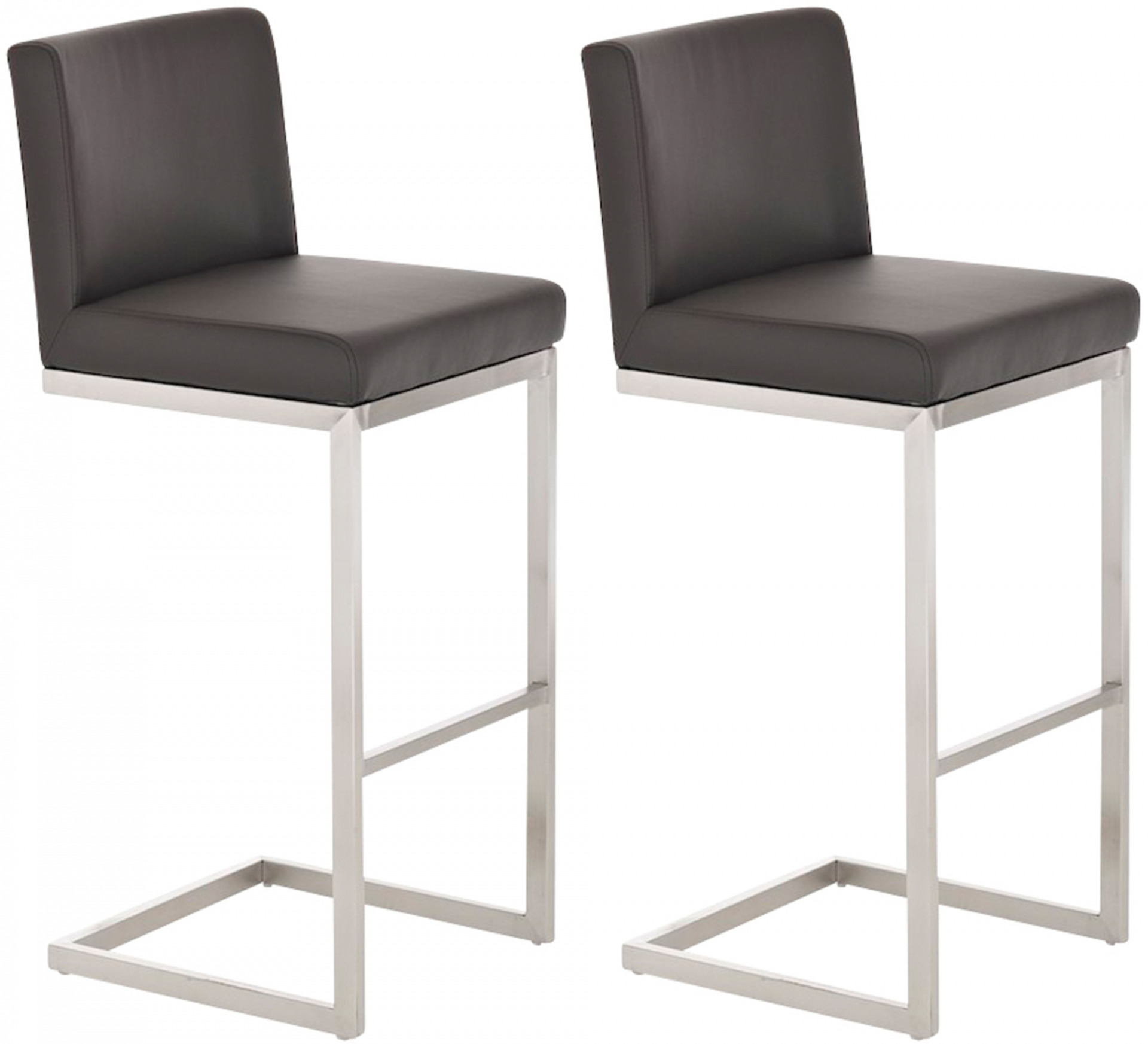 2er Set Barhocker Paros Kunstleder, braun