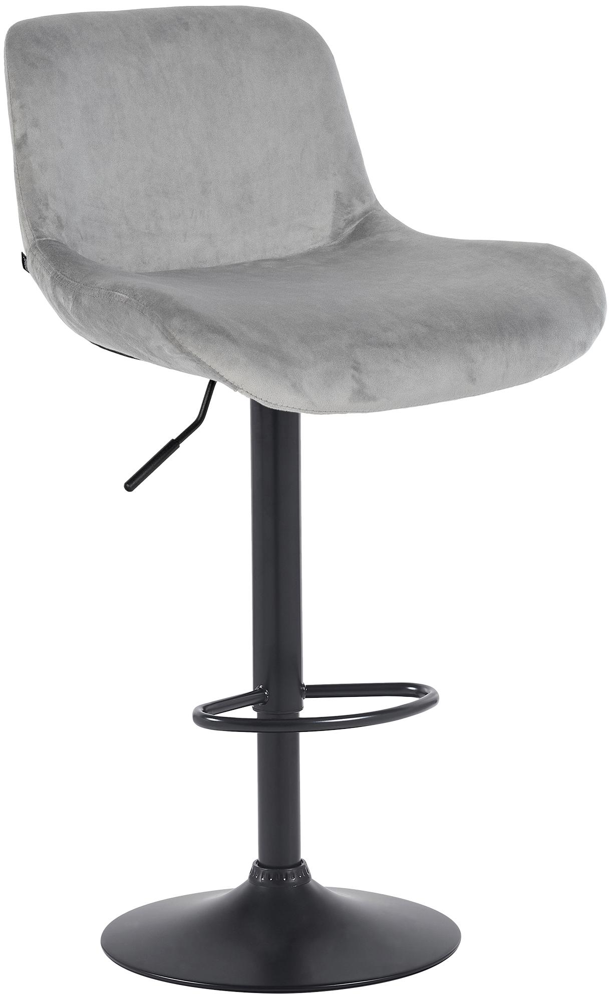 Barhocker Solon Schwarz Samt, grau