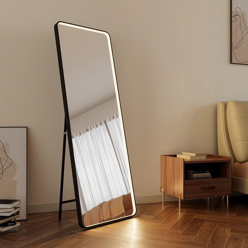 LED-Standspiegel Rechteckig - 53 x 160 cm