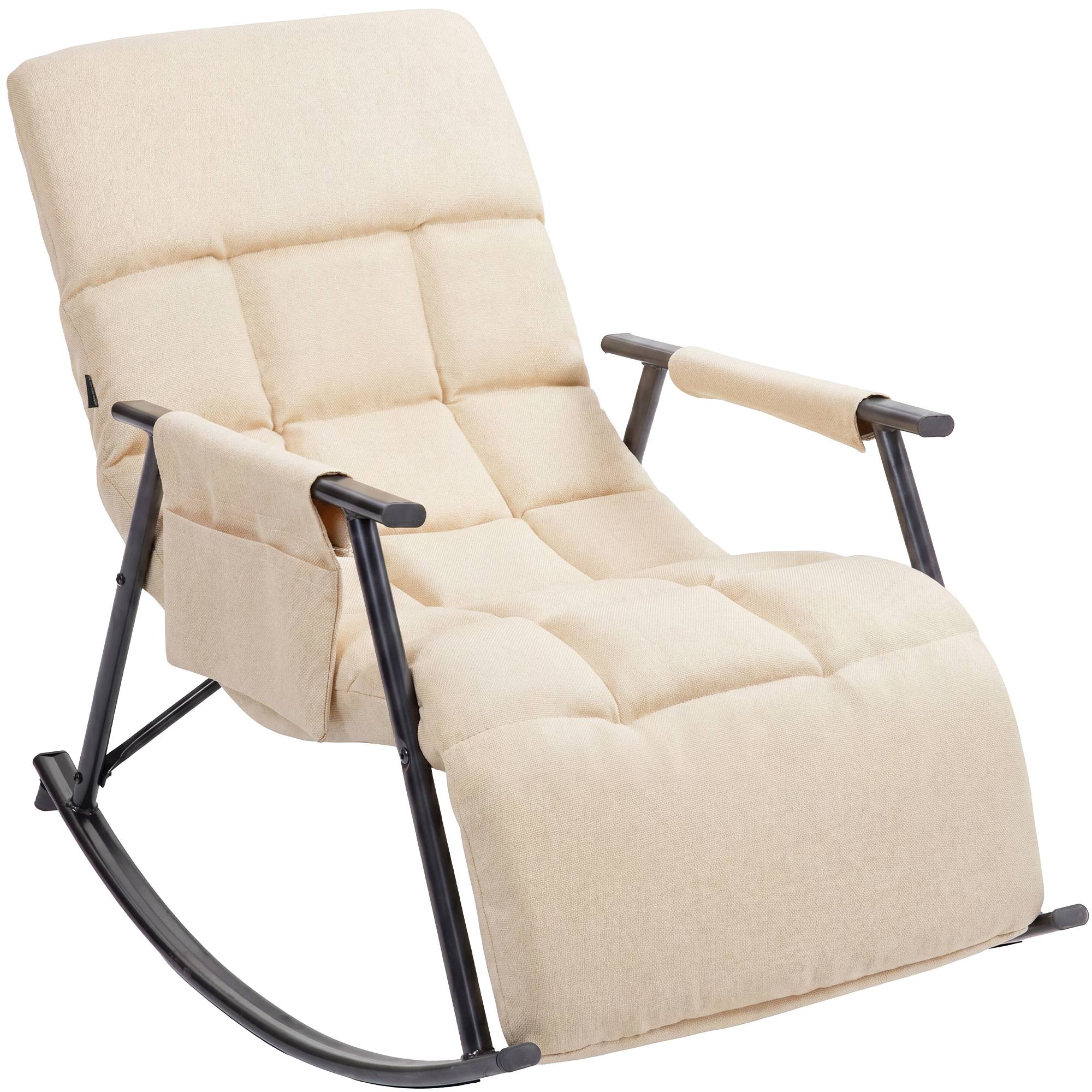 Schaukelstuhl Elara Stoff, creme