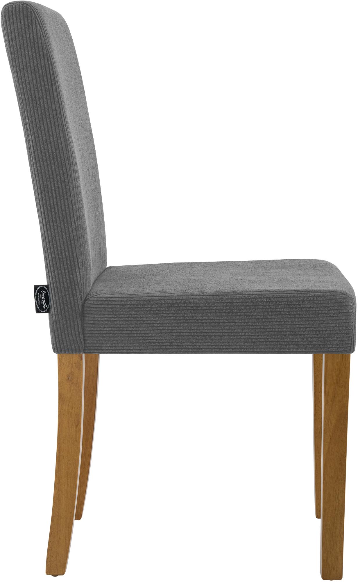 2er Set Esszimmerstuhl Ina Cord antik hell, grau
