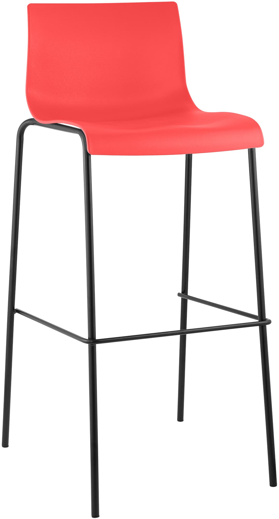 Barhocker Hoover 4-Fuß Gestell schwarz, rot