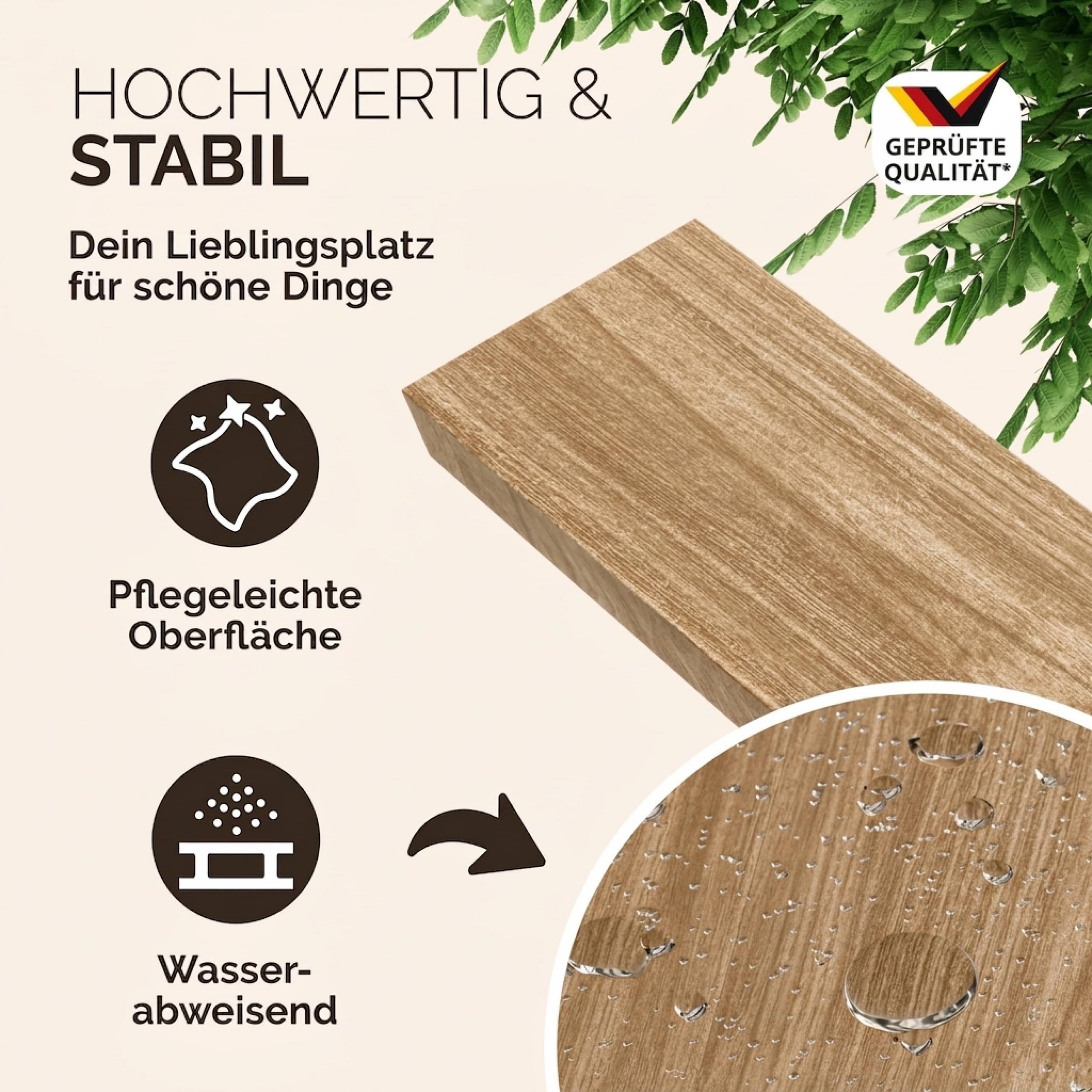 Schweberegal 90cm eiche