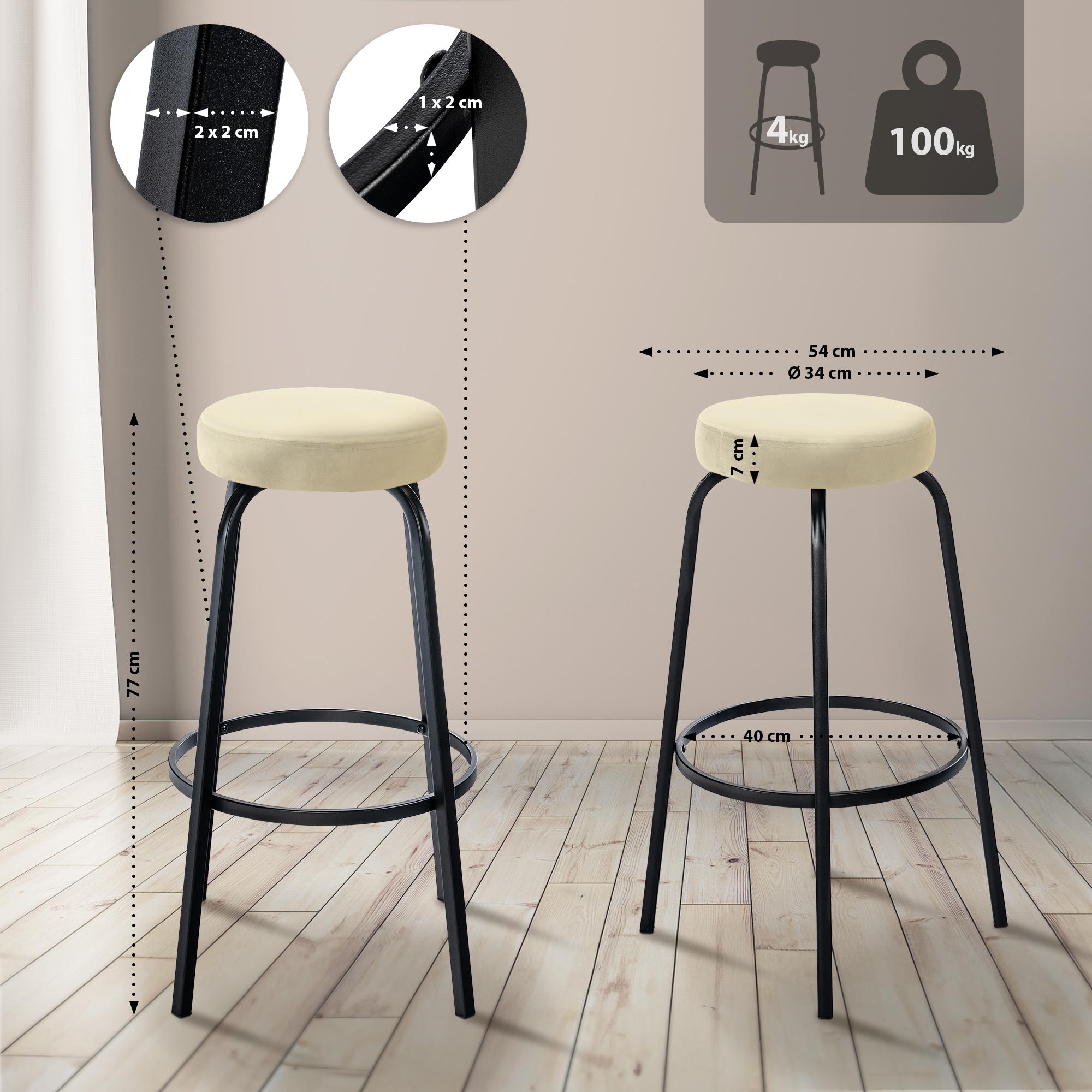 Barhocker Kamari Samt, creme