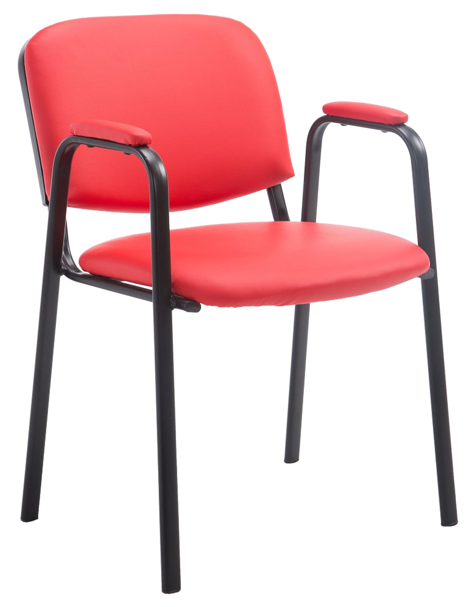 Besucherstuhl Ken PRO Kunstleder, rot