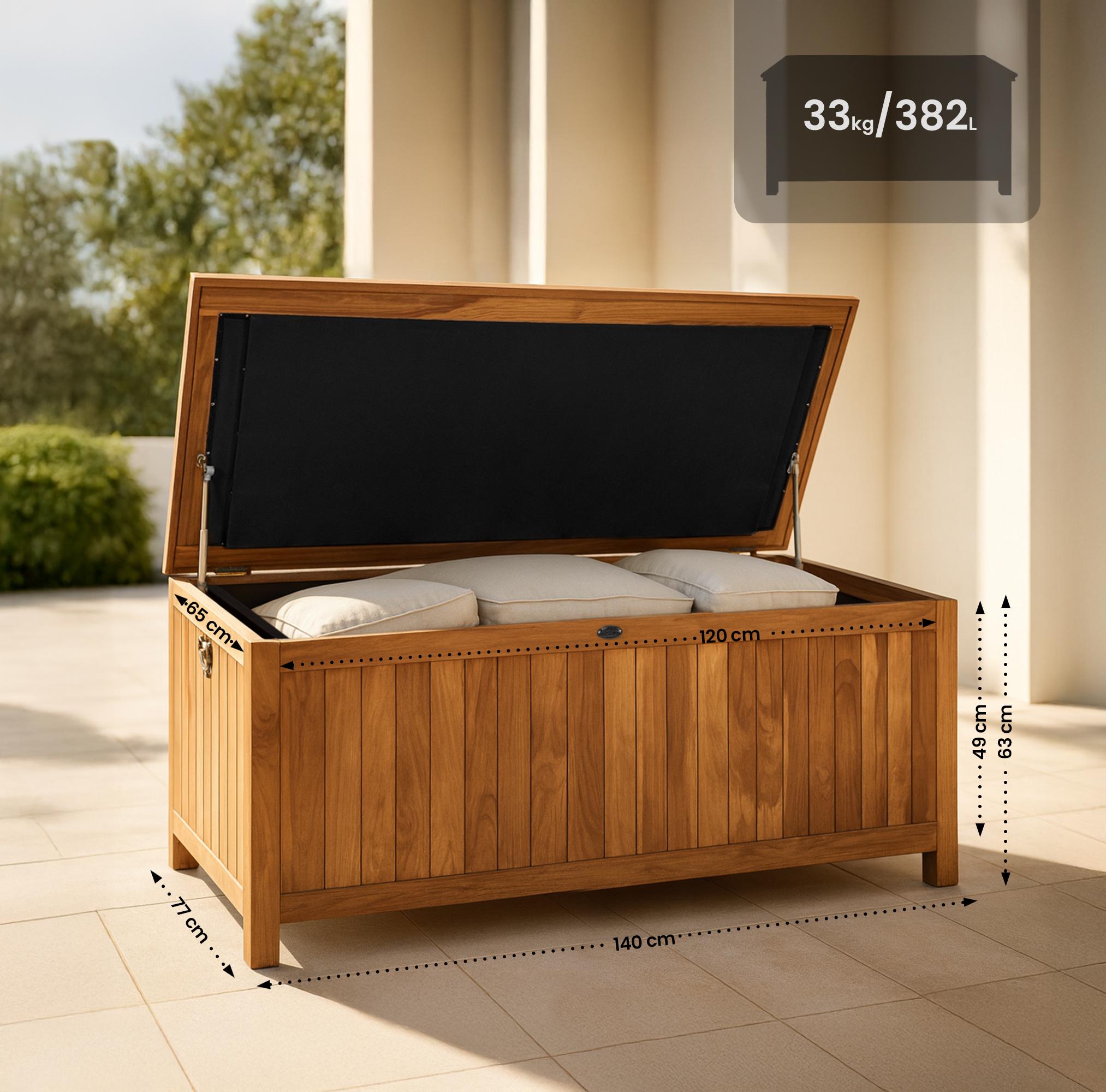 Teak Gartenbox Novena 140X77x63, teak
