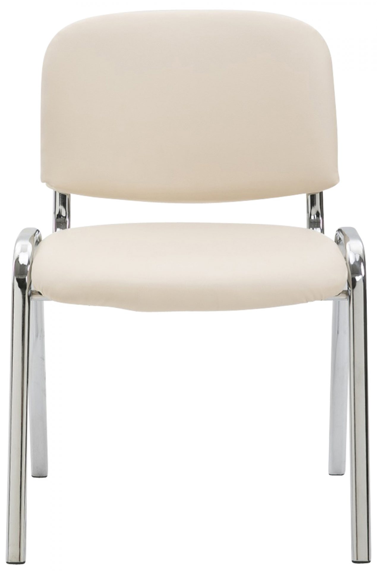 Besucherstuhl Ken C Kunstleder, creme