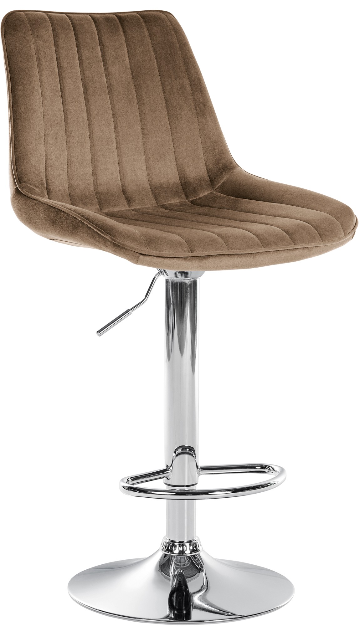 Barhocker Toni Samt chrom, braun