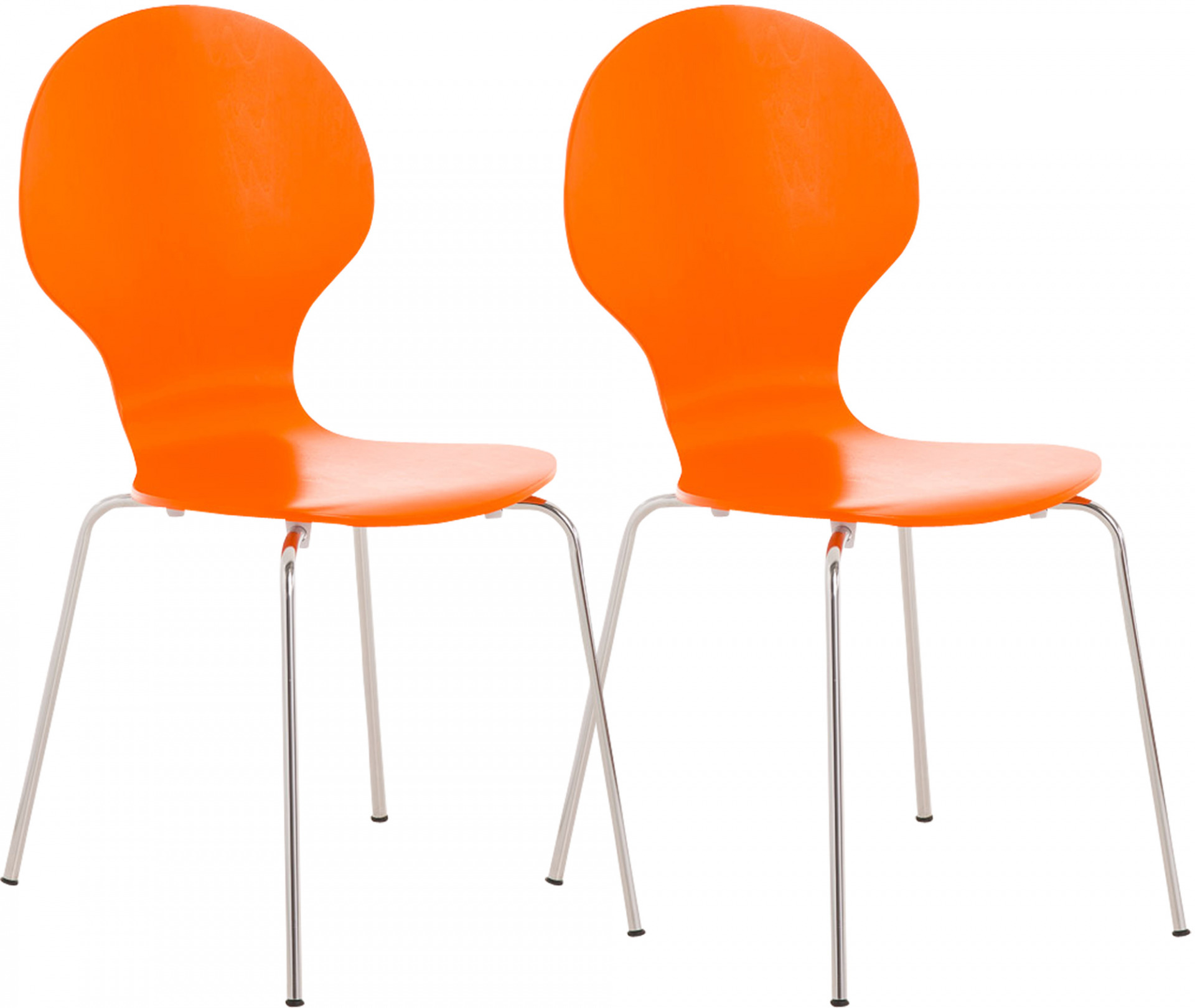 2er Set Besucherstuhl Diego, orange