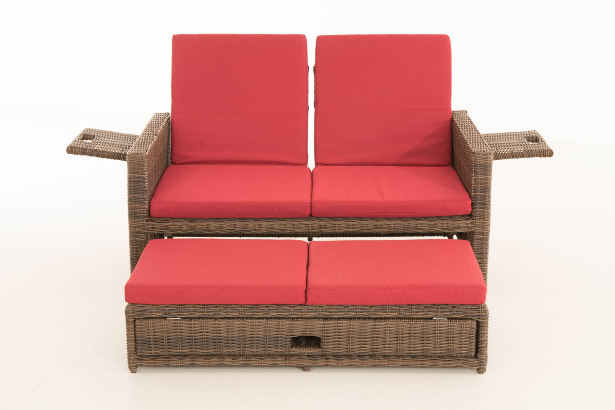 Sofa Ancona Rubinrot 5mm, braun-meliert