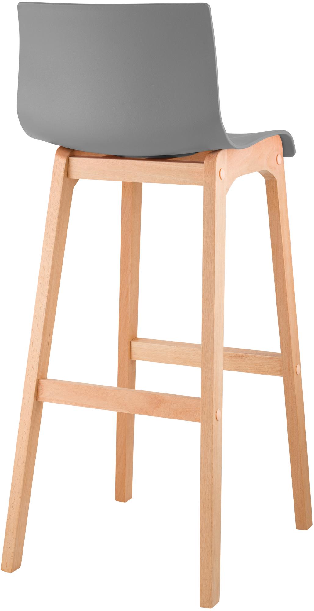 Barhocker Hoover Natura 4-Fuß Gestell, grau