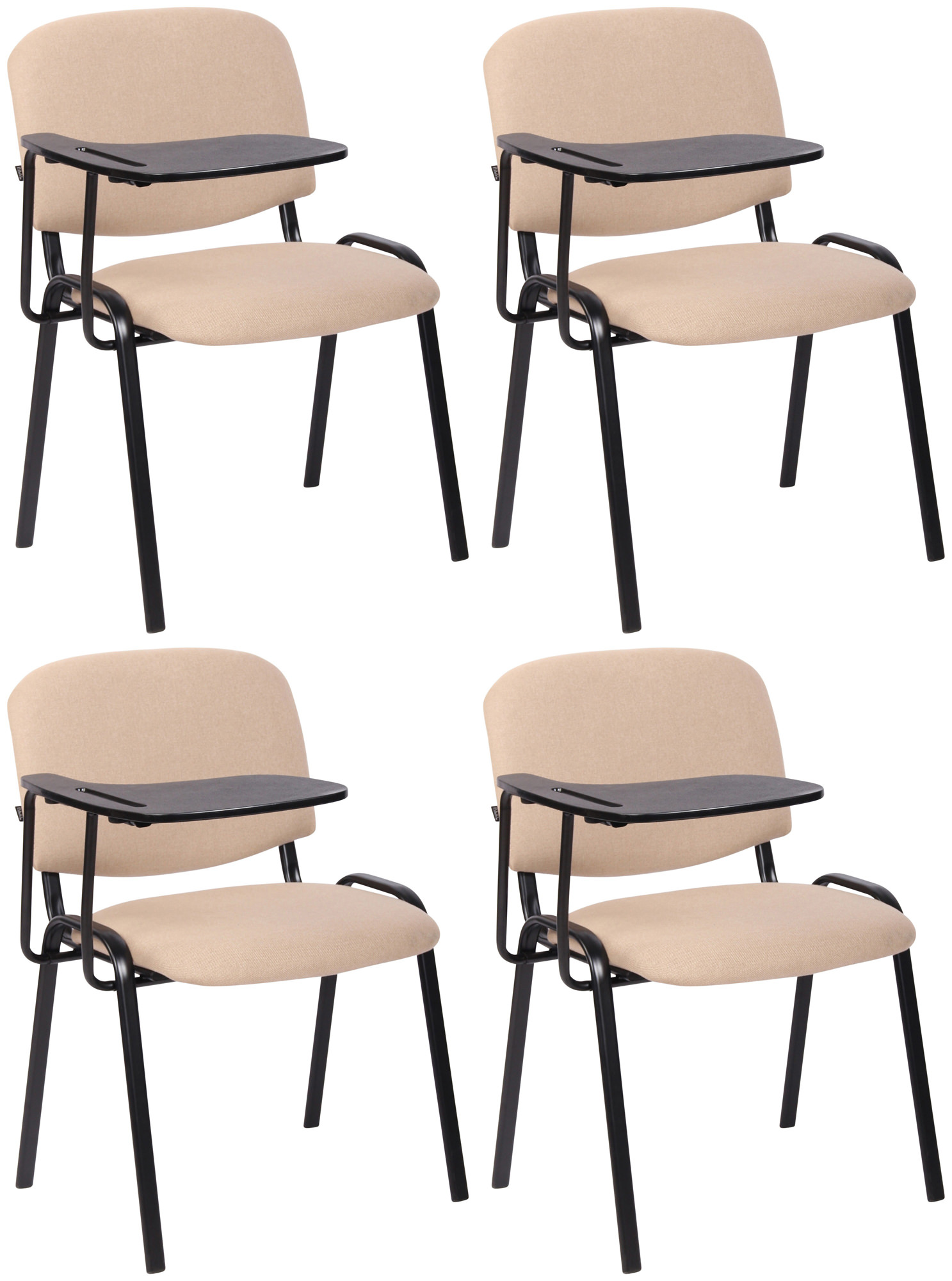 4er Set Stühle Ken mit Klapptisch Stoff, creme