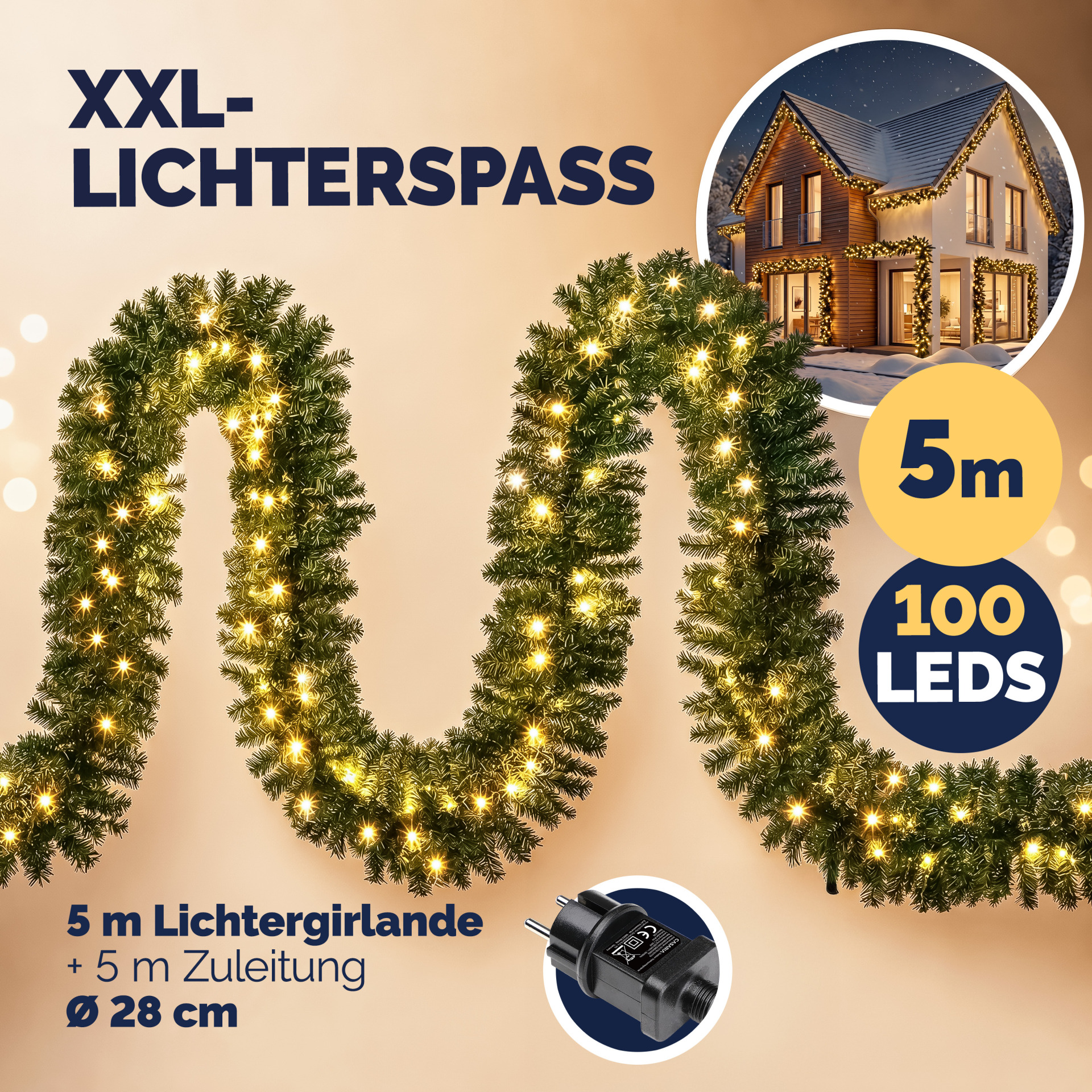 Weihnachtsgirlande 5m inkl Fernbedienung