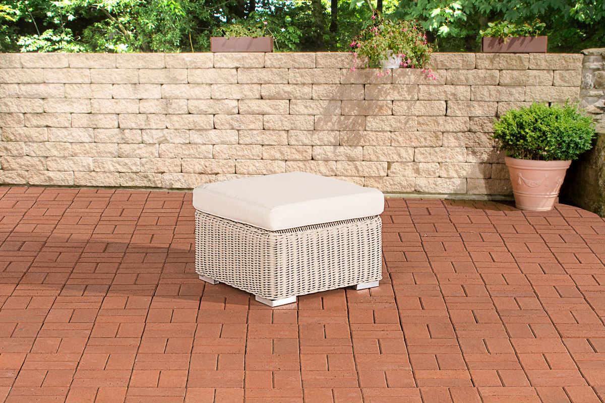 687125 Hocker Bilbao / Madeira Cremeweiss, perlweiß