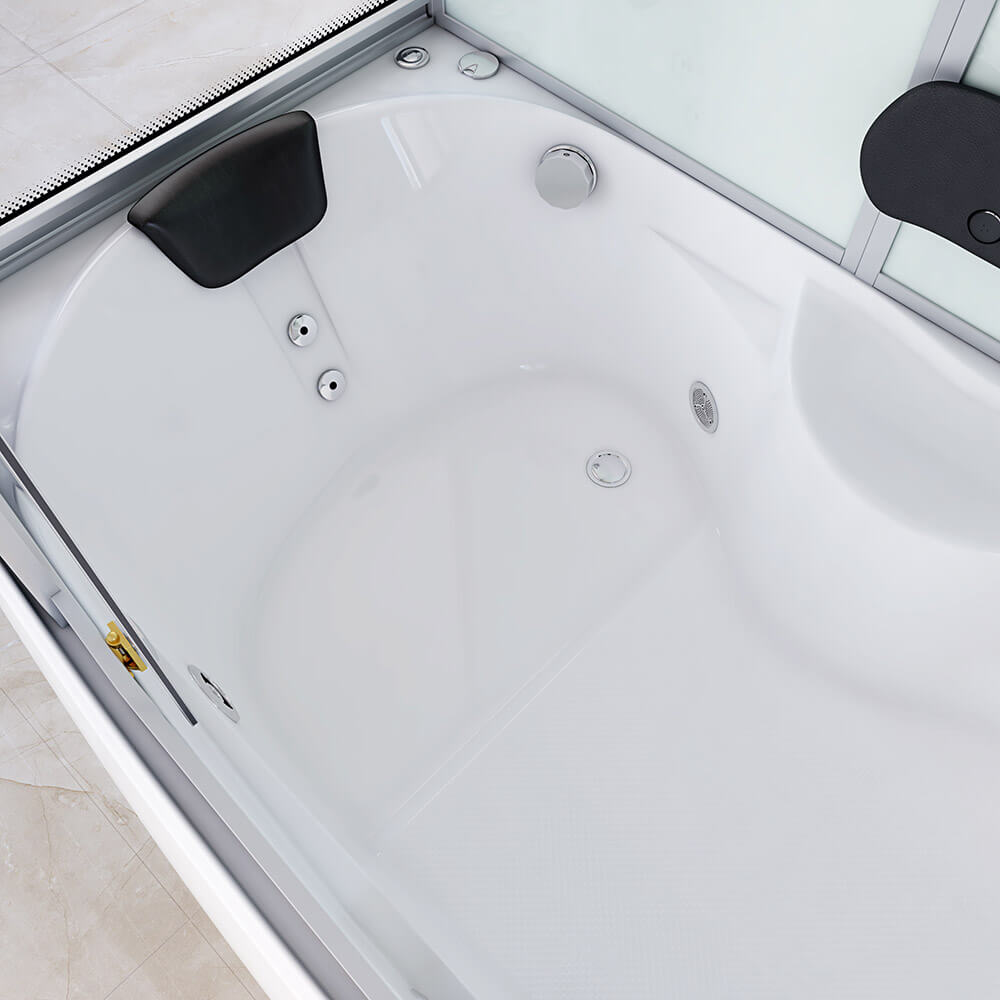 Dampfdusche mit Whirlpoolfunktion und LED-Beleuchtung DIAMOND - 170 x 90 cm Weiß