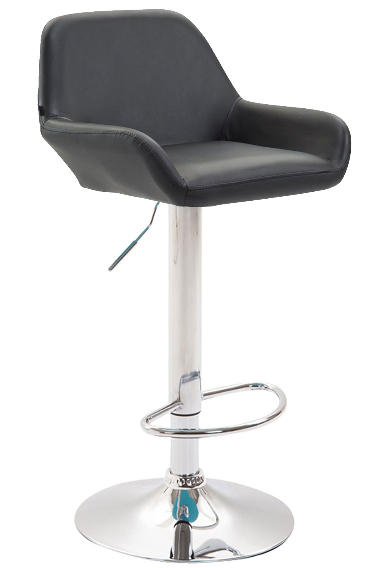 Barhocker Braga Kunstleder chrom, schwarz
