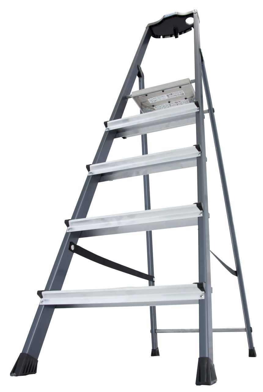 MONTO Stufen-Stehleiter Securo eloxiert, 1x5 Stufen