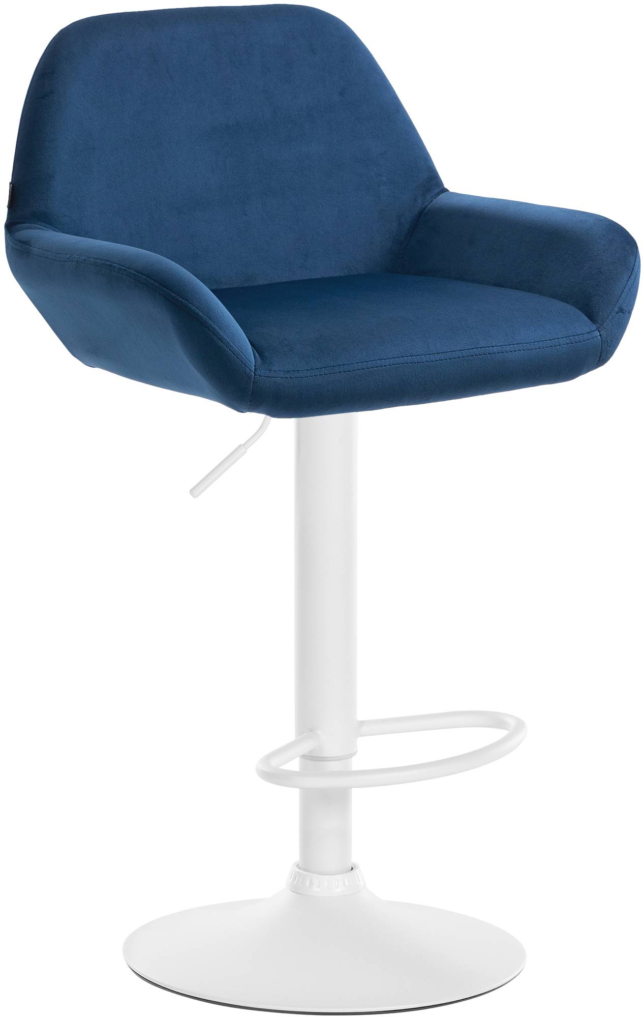 Barhocker Braga Samt weiß, blau