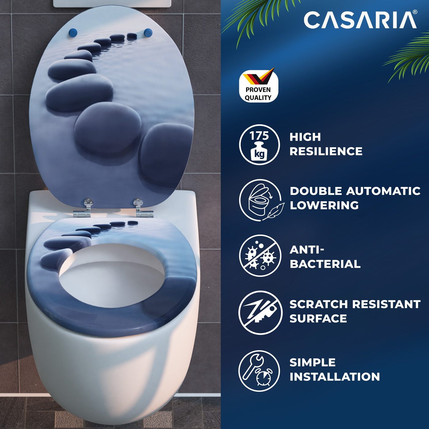 Toilettensitz Stonedesign mit Absenkautomatik