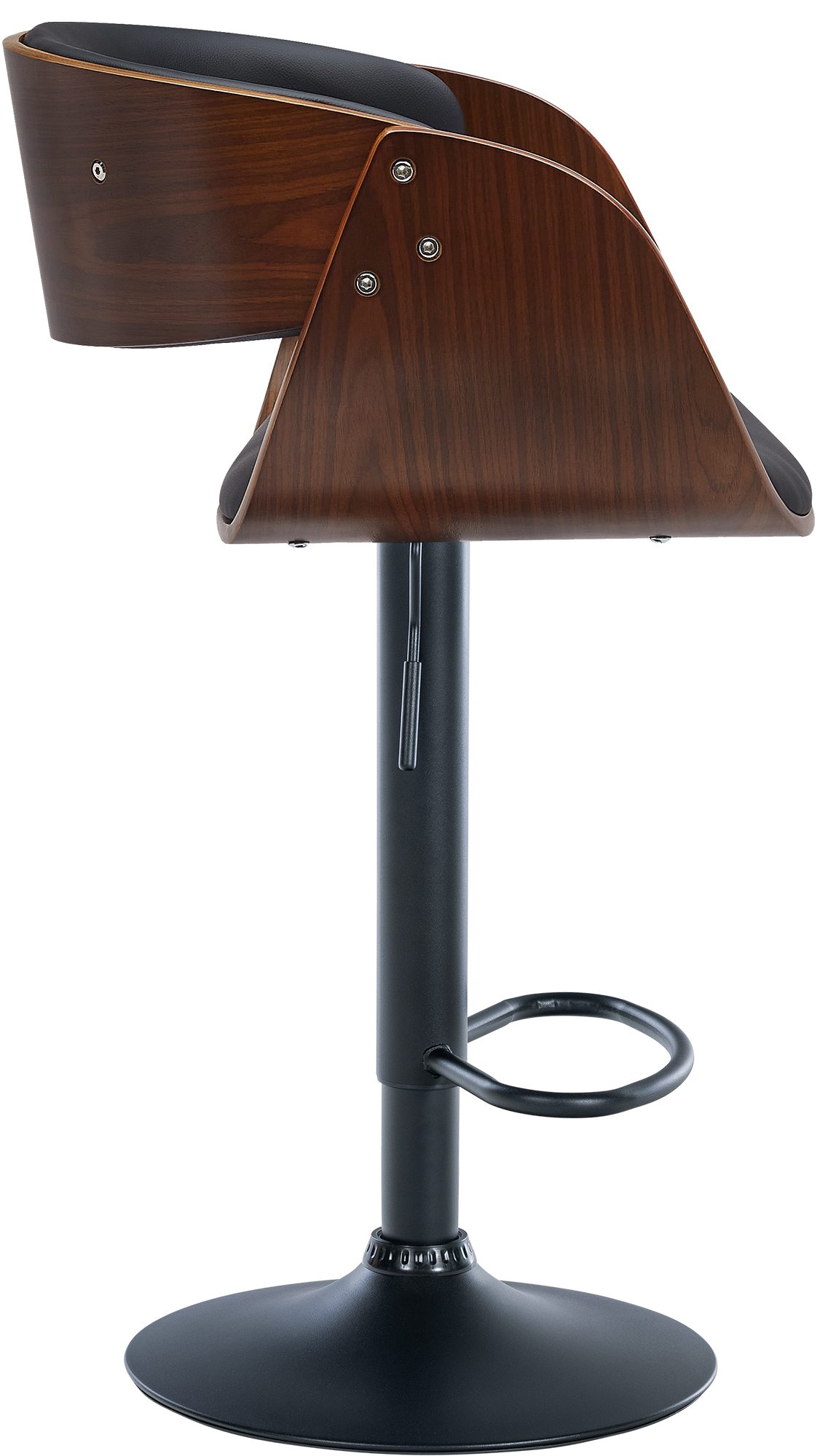 Barhocker Portmore Kunstleder schwarz, walnuss/schwarz
