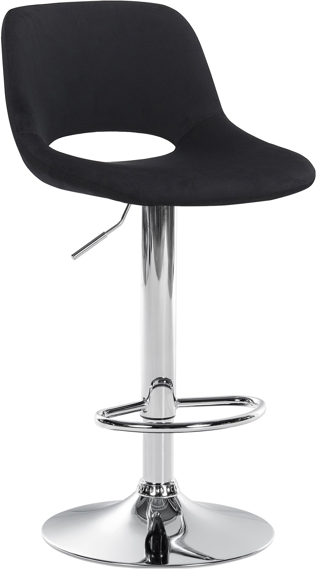 Barhocker Camden Samt chrom, schwarz