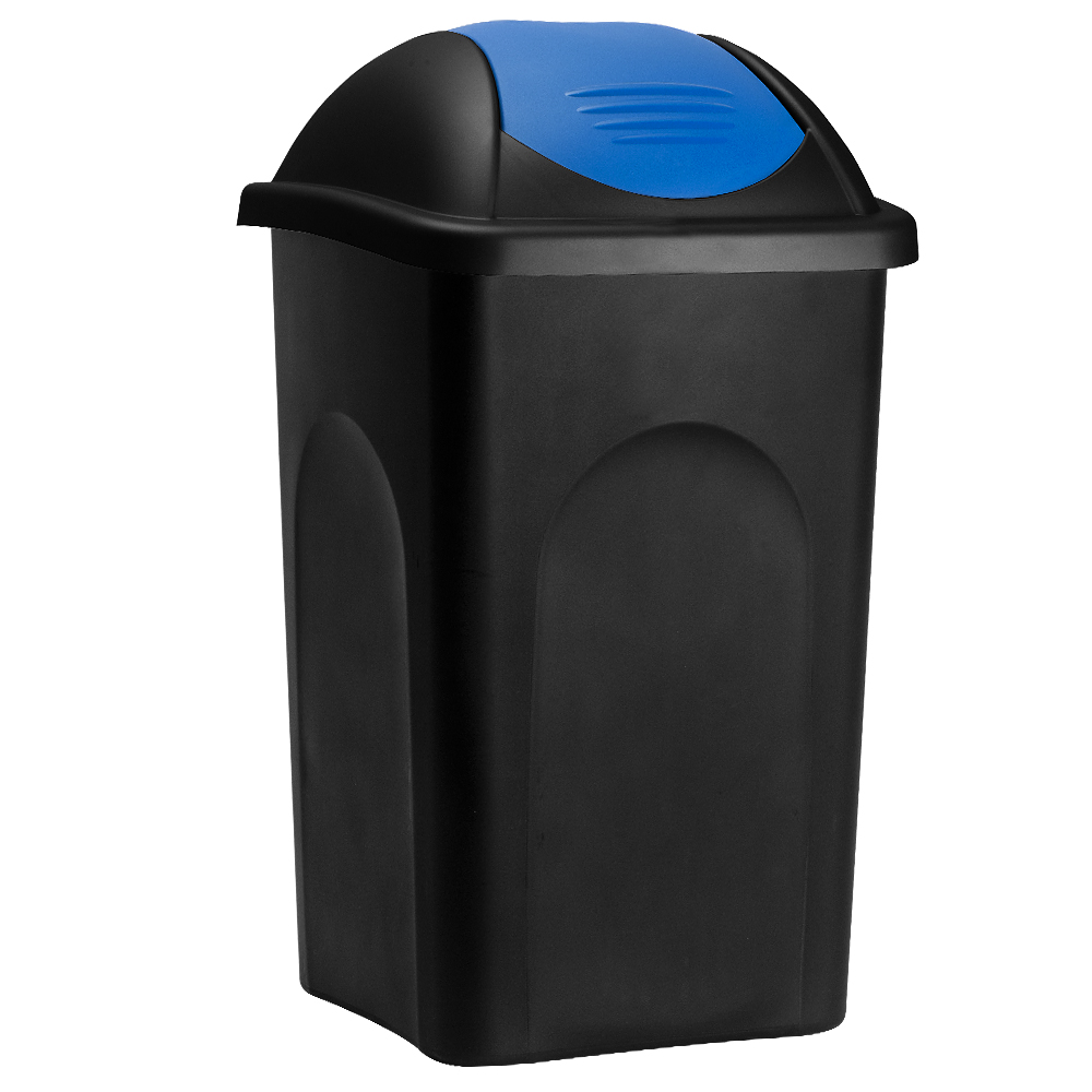 756684 Mülleimer Schwarz/Blau Kunststoff 60L