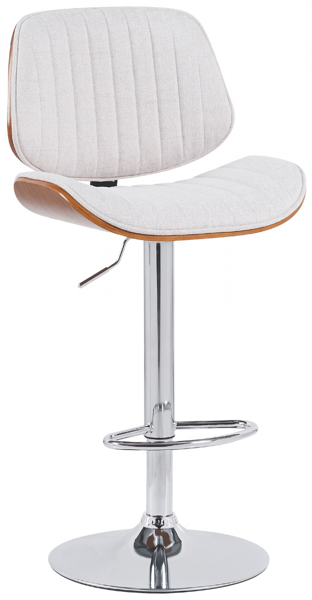 Barhocker Clawson Stoff chrom, walnuss/creme