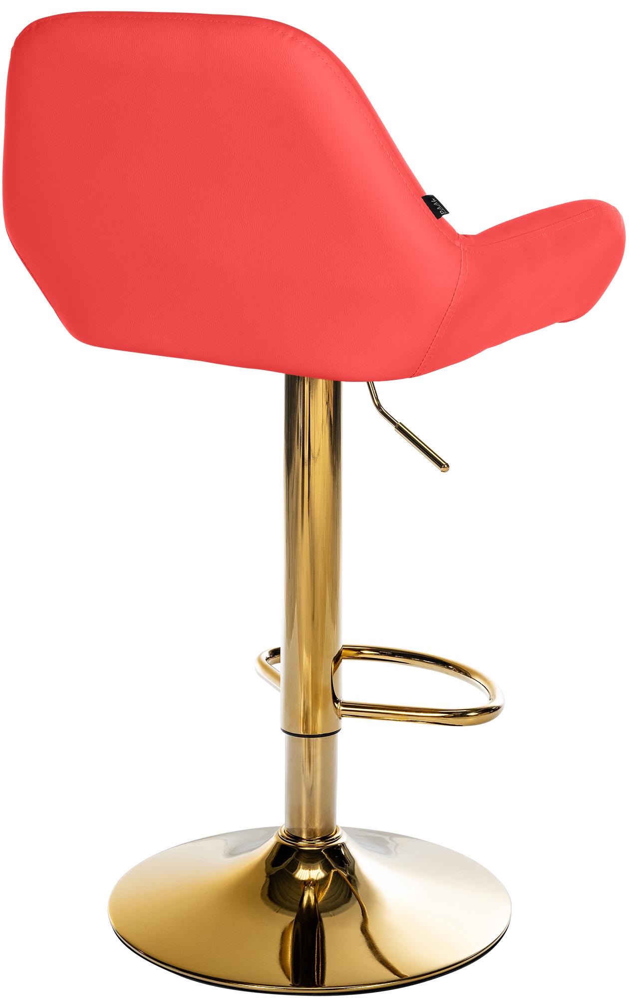 2er Set Barhocker Braga Gold Kunstleder, rot