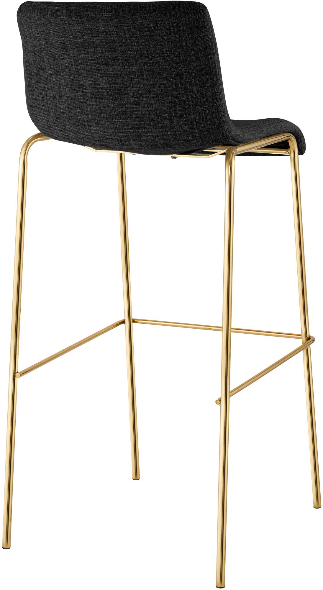 Barhocker Hoover Stoff 4-Fuß Gold, dunkelgrau