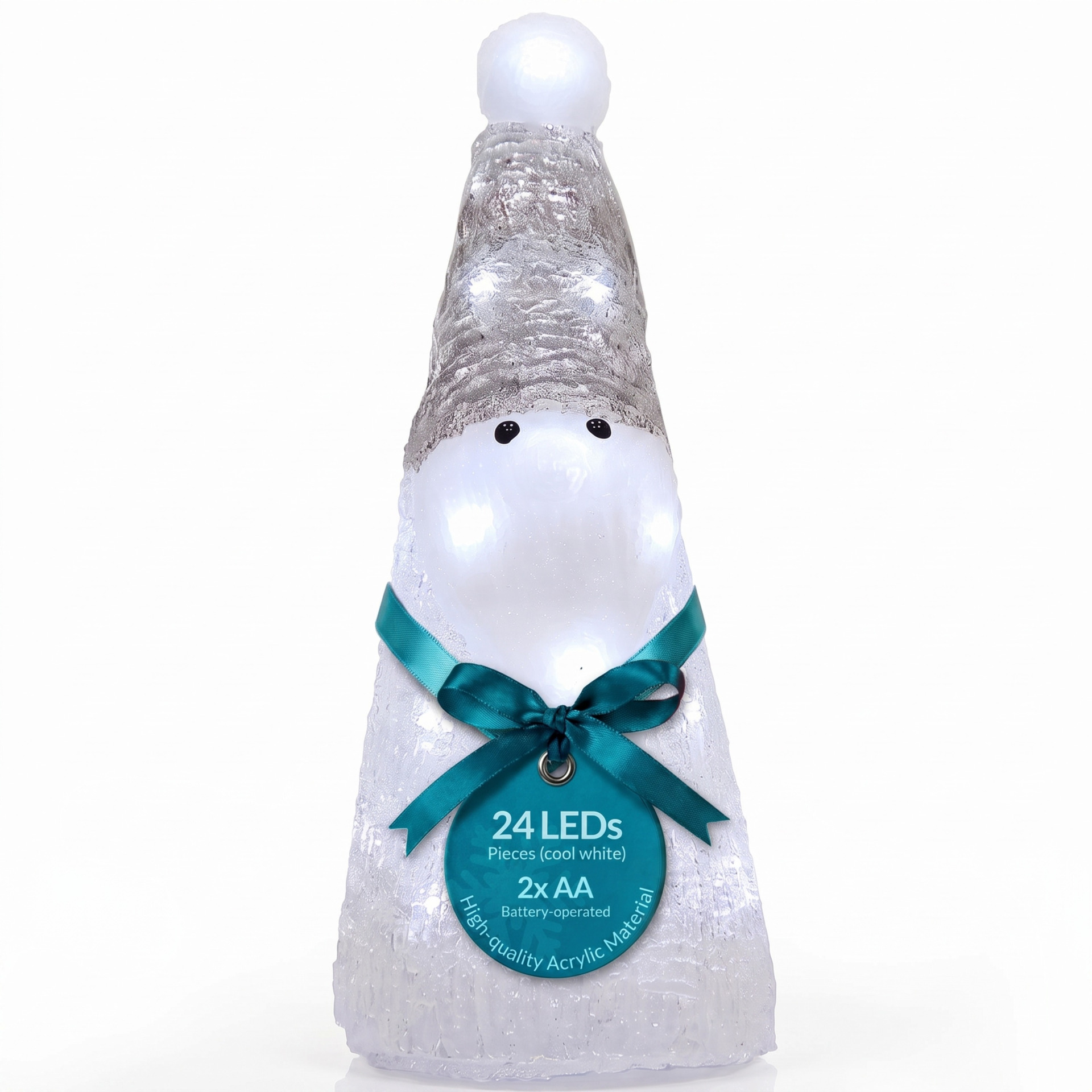 LED Acryl Figur Weihnachten Santa Weiß