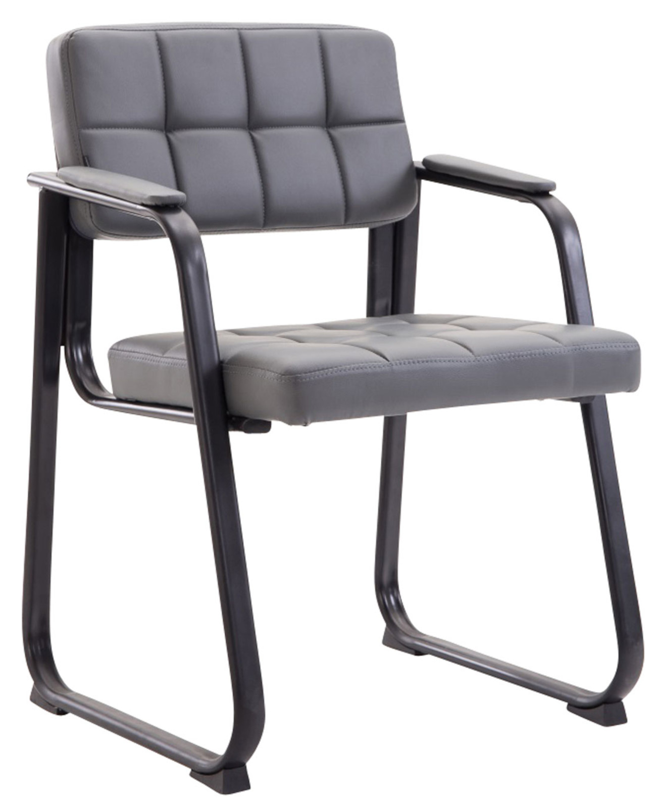 2er Set Besucherstühle Canada B Kunstleder, grau