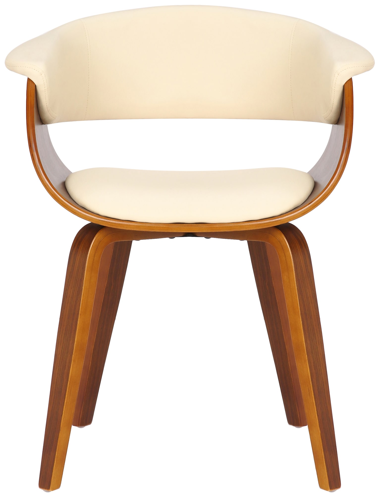 Stuhl Bruce Kunstleder walnuss, creme