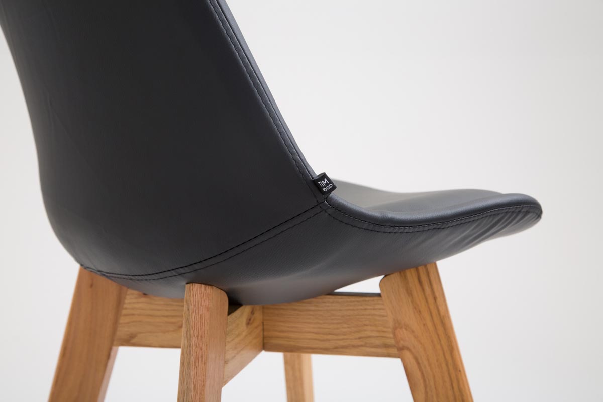 2er Set Barhocker Metz Kunstleder natura, schwarz
