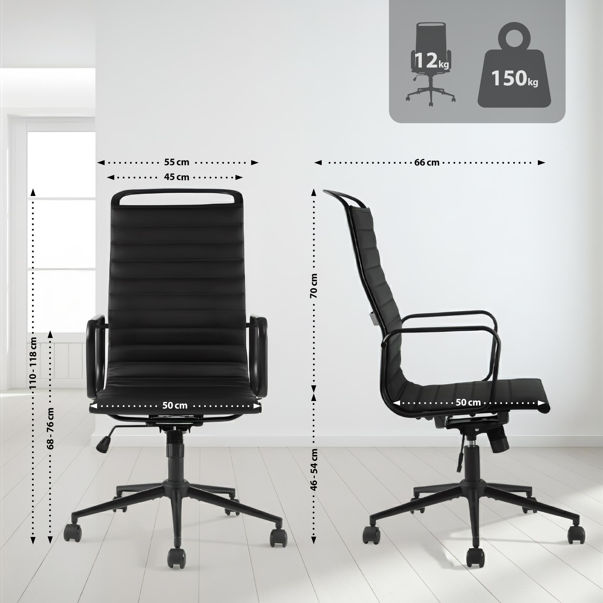 Bürostuhl Nelson Kunstleder, schwarz