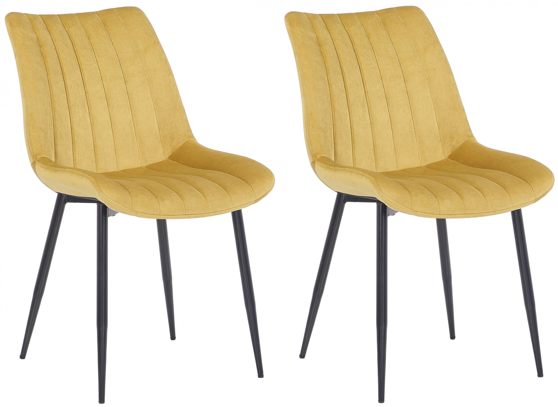 2er Set Stühle Rahden Samt, gelb