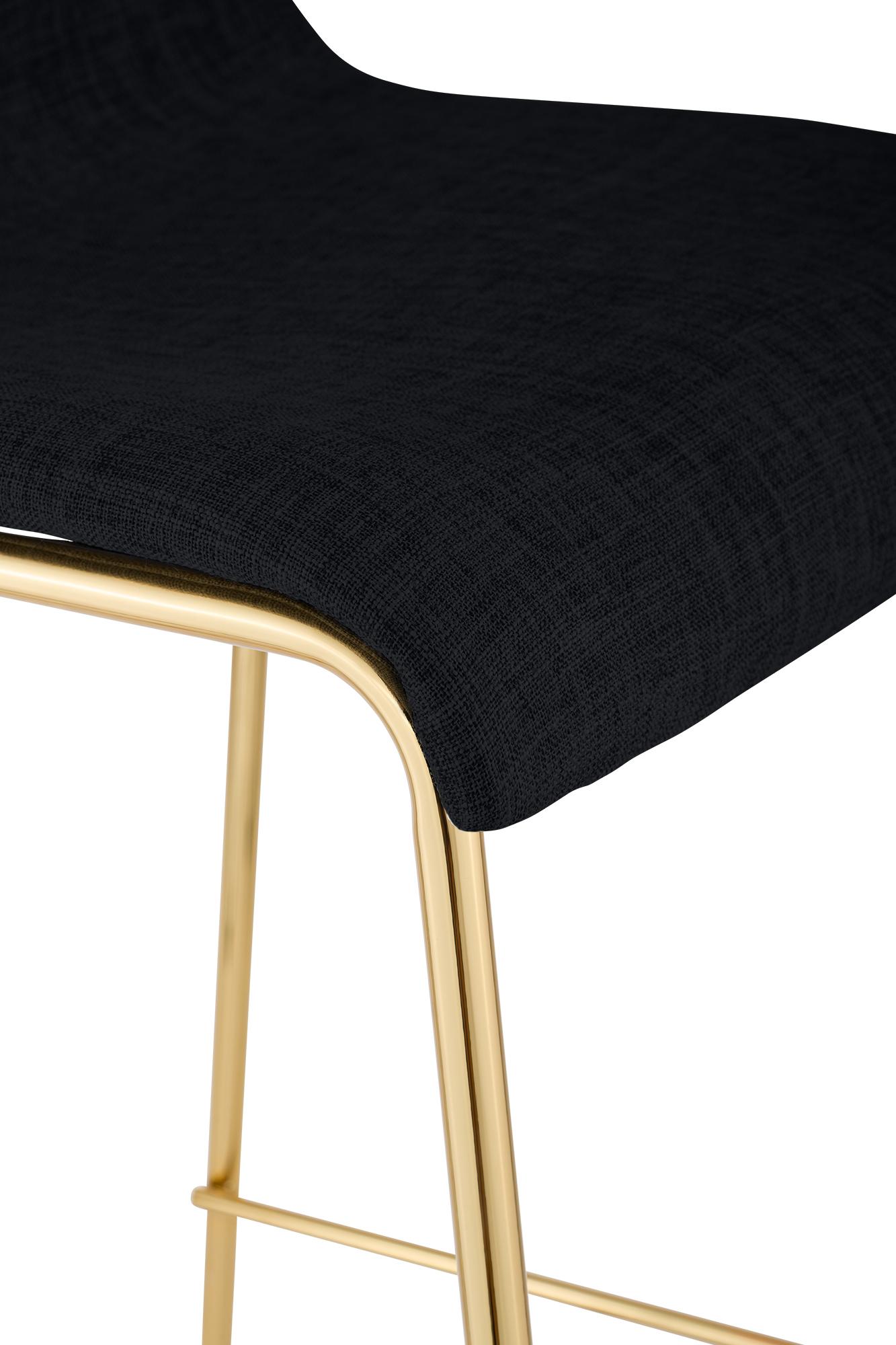 Barhocker Hoover Stoff 4-Fuß Gold, schwarz