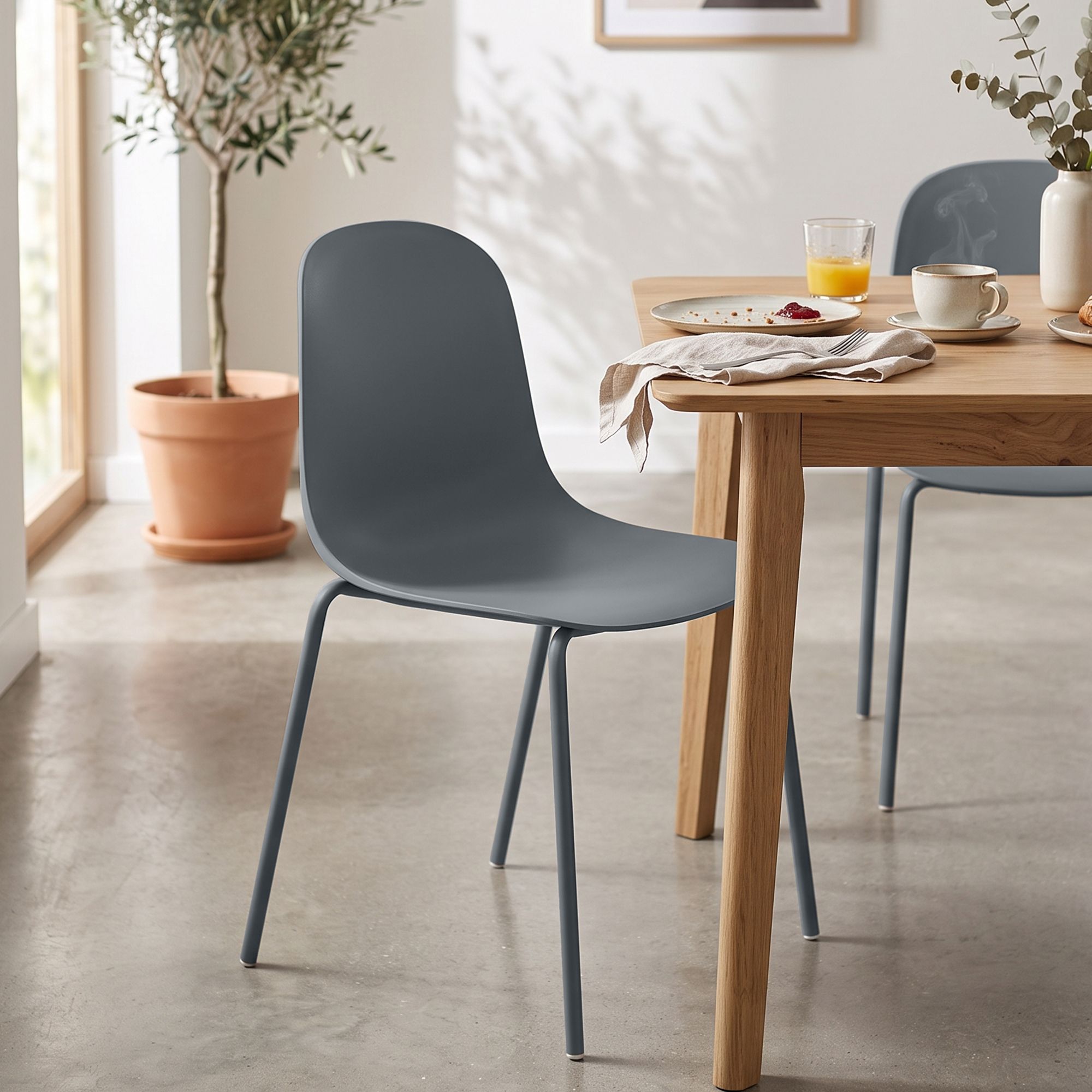 2er Set Stuhl Hardin, dunkelgrau