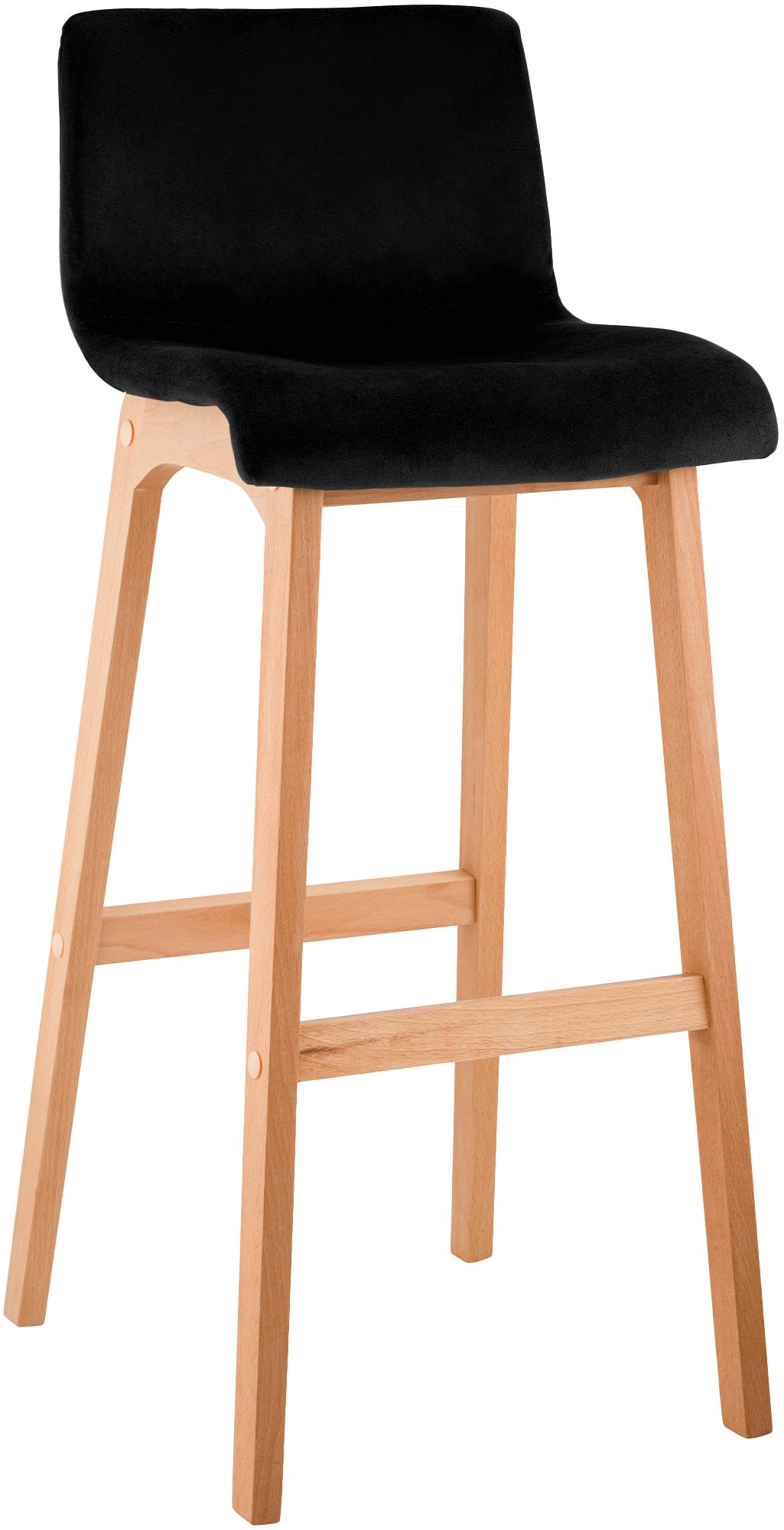 Barhocker Hoover Samt Natura, schwarz