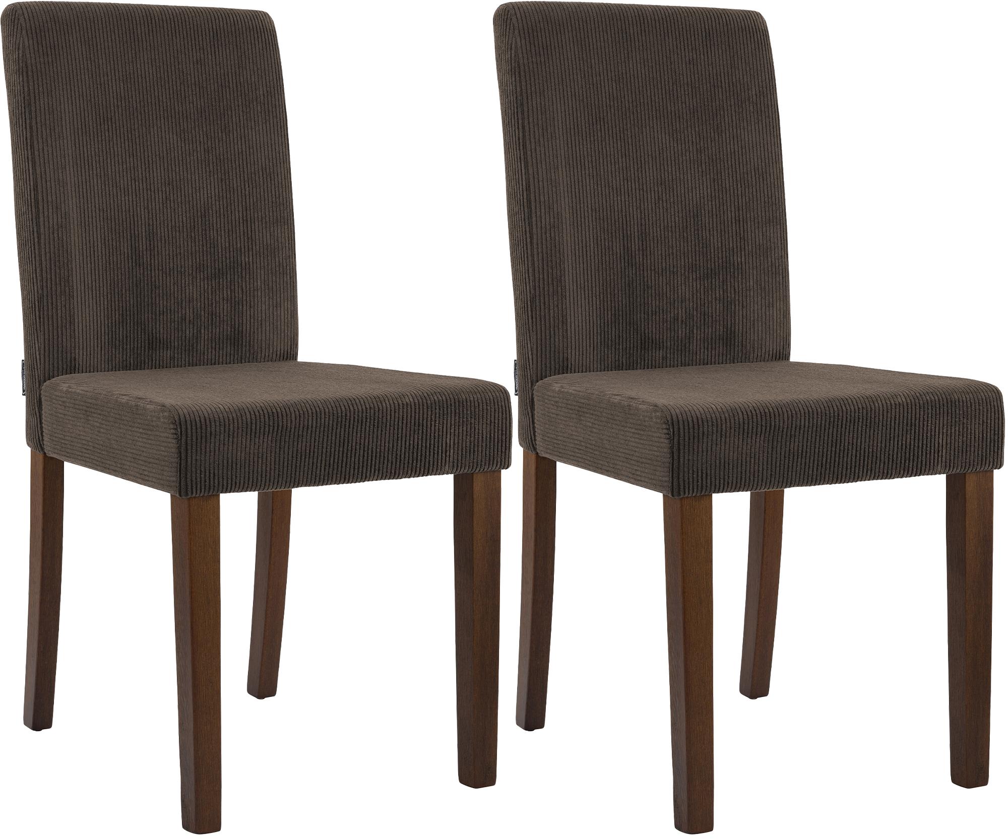 2er Set Esszimmerstuhl Ina Cord antik dunkel, braun