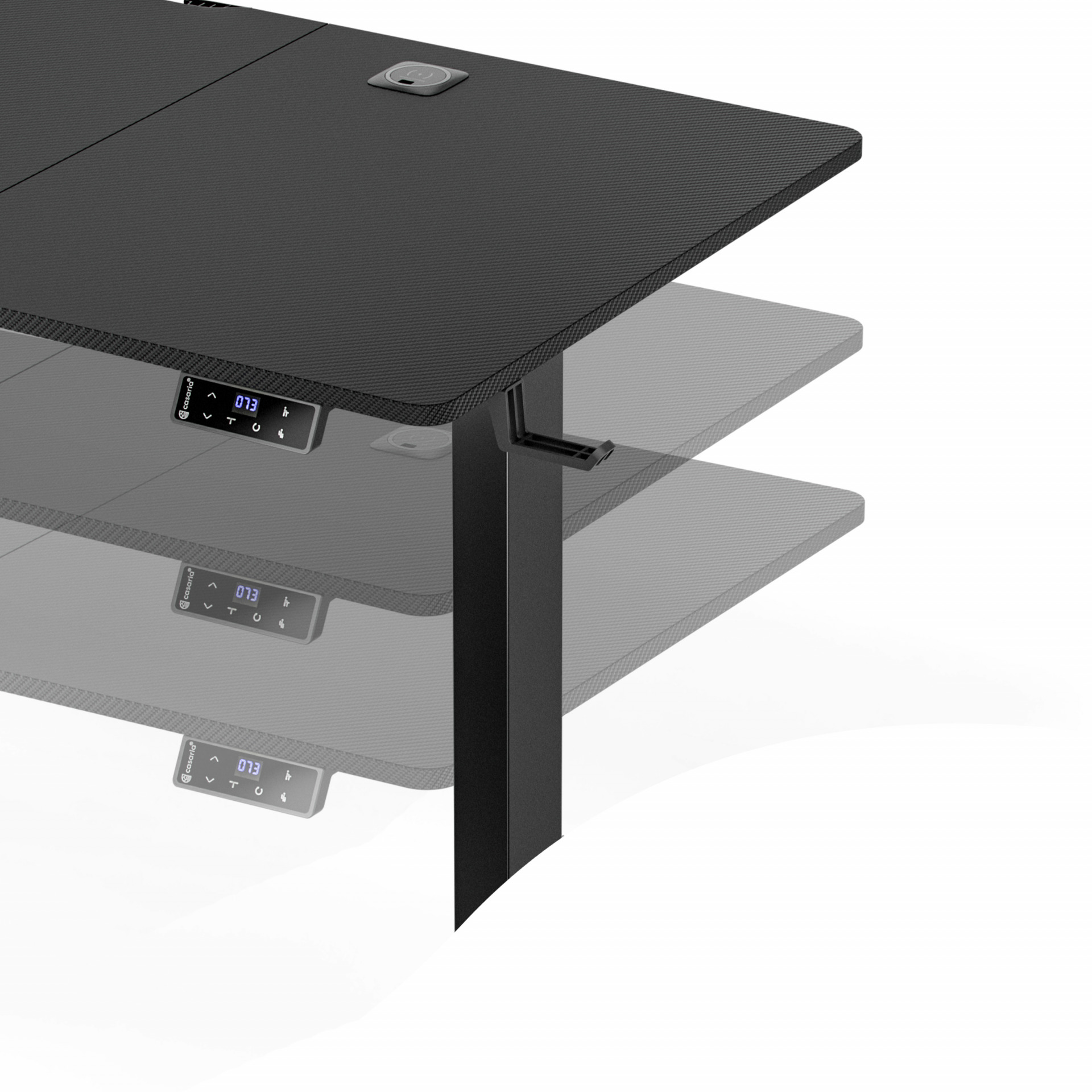 Höhenverstellbarer Schreibtisch Carbon-Optik 140x60x72-117cm