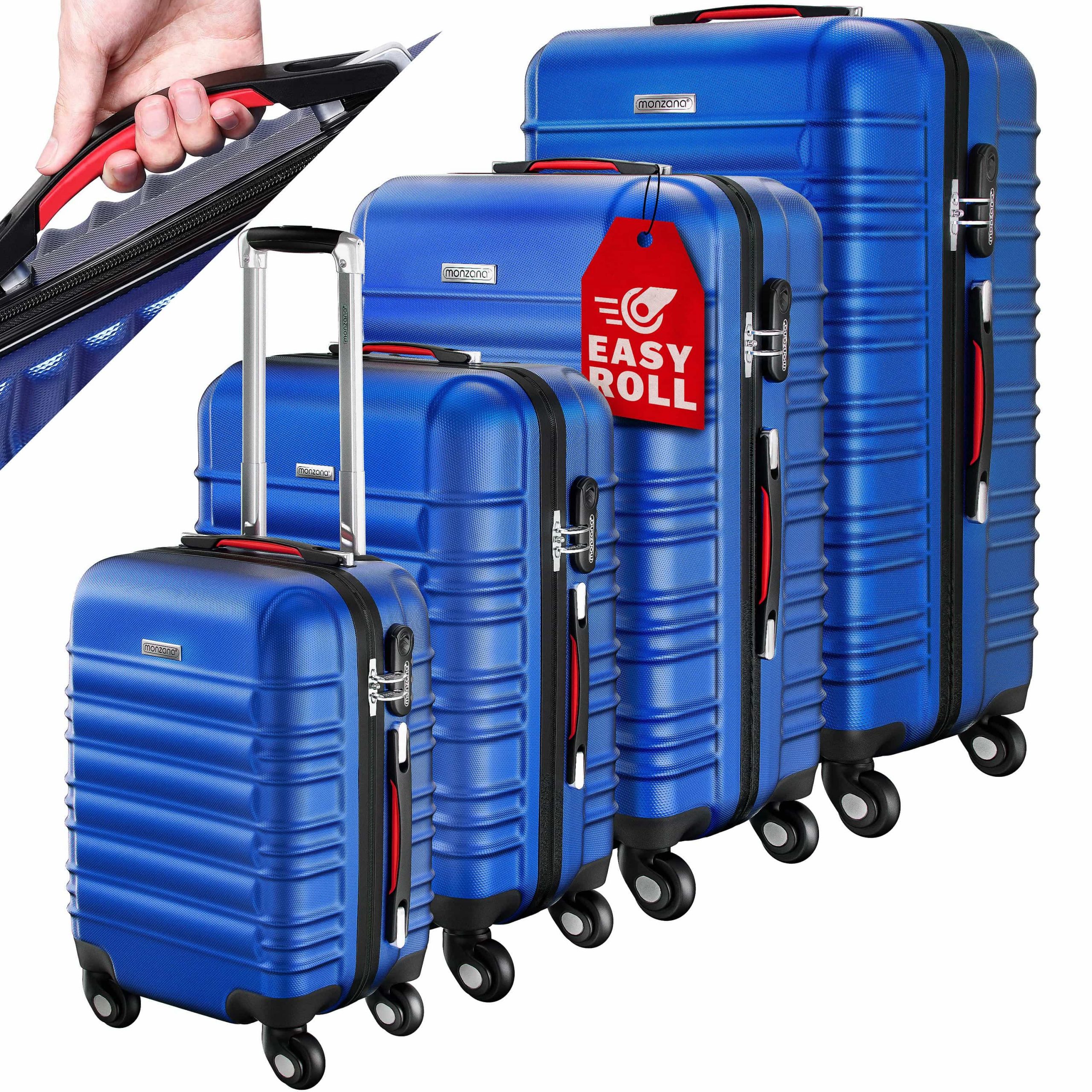 Hartschalenkoffer Set 4tlg Rollen 360º Blau ABS