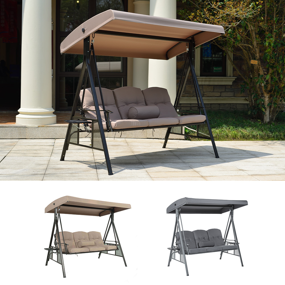 Abdeckung für Hollywoodschaukel CAPE DESCANSO - 198 x 125 x 179 cm Schwarz